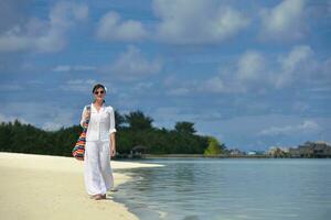 happy woman enjoy  summer time photo