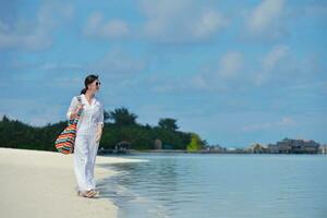 happy woman enjoy  summer time photo