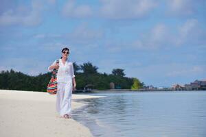 happy woman enjoy  summer time photo