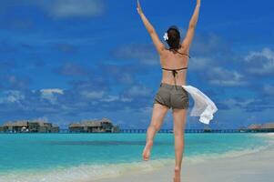 happy woman at summer photo