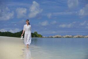 happy woman enjoy  summer time photo