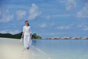 happy woman enjoy  summer time photo