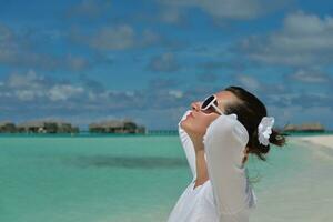 happy woman enjoy  summer time photo