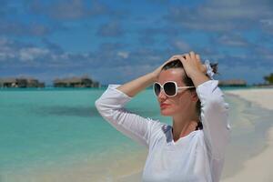 happy woman enjoy  summer time photo