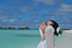happy woman enjoy  summer time photo