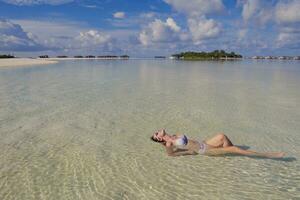 happy woman enjoy  summer time photo