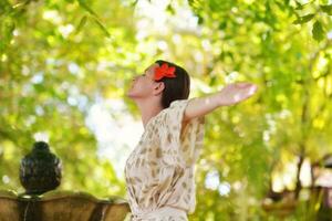 spa treatment at tropical resort photo