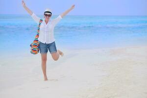 happy woman enjoy summer vacation photo