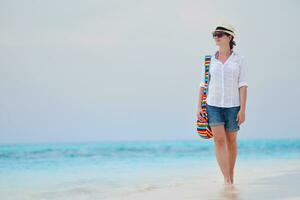 happy woman enjoy summer vacation photo