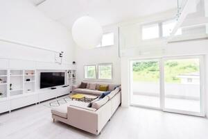 interior of a two level apartment photo