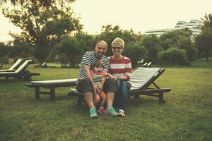 portrait of young happy family photo