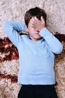 portrait of child at home photo
