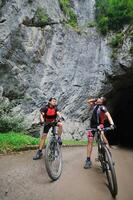 friendshiop outdoor on mountain bike photo