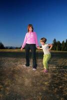 happy girls in nature photo