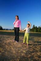 happy girls in nature photo