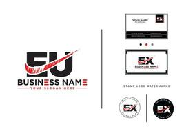 Modern Eu Business Logo, Brush Letters EU Logo Icon Vector Image Design