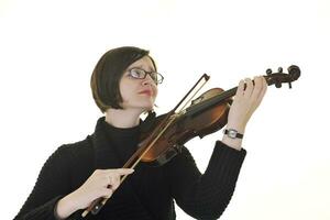 beautiful young lady play violin photo