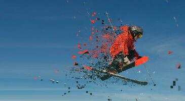 jumping skier design photo