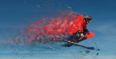 jumping skier design photo