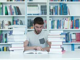 student in school library photo