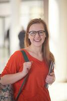 student girl with tablet computer photo