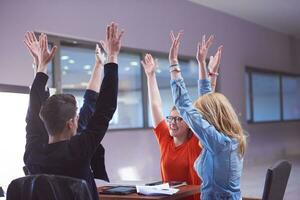 happy students celebrate photo