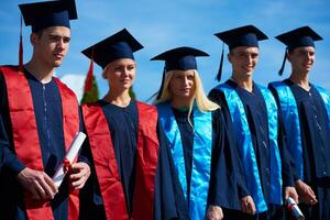 young graduates students group photo