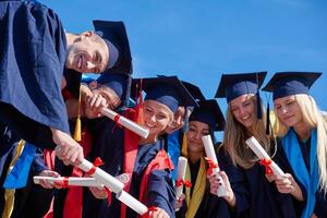 young graduates students group photo