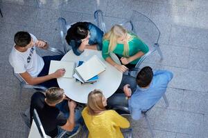 group of students  top view photo