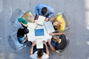 group of students  top view photo