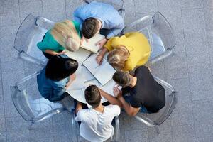 group of students  top view photo