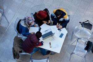 group of students  top view photo