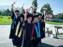 young graduates students group photo