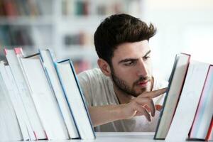 student study  in school library photo