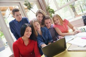 happy teens group in school photo