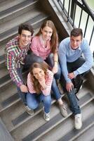 happy teens group in school photo