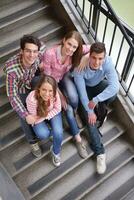 happy teens group in school photo