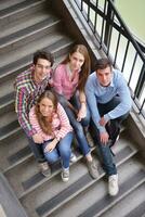 happy teens group in school photo