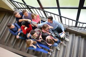 happy teens group in school photo