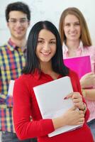 happy teens group in school photo