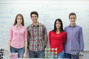 happy teens group in school photo