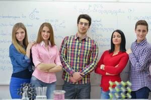 happy teens group in school photo