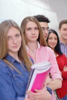 happy teens group in school photo