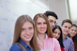 happy teens group in school photo