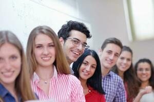 happy teens group in school photo