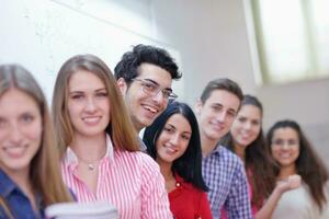 happy teens group in school photo