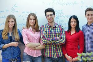 happy teens group in school photo