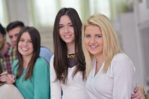 happy teens group in school photo