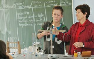 science and chemistry classees at school photo