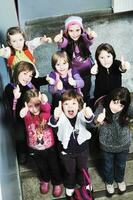 happy children group in school photo